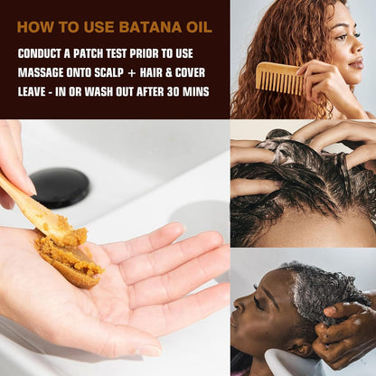 100% Pure Raw Batana Oil for Men & Women – Hair Growth & Edge Care Oil for Fuller-Looking Hair and Healthy Scalp