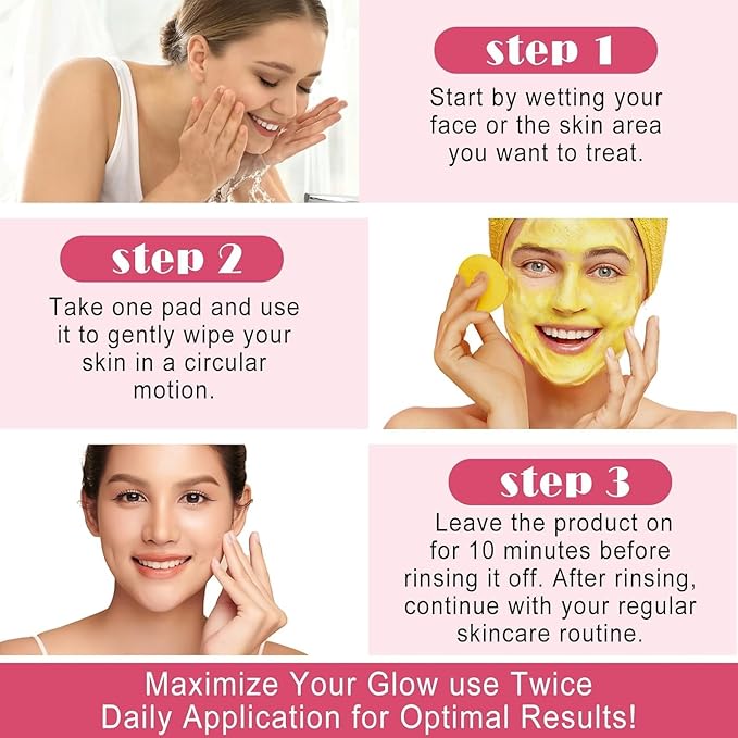 [40 Pcs] Turmeric Cleansing Pads For Dark Spots, Kojic Acid And Turmeric Cleansing Pads Helps Balance Skin Oil And Water, Fade Spots, Remove Excess Keratin From The Body'S Skin