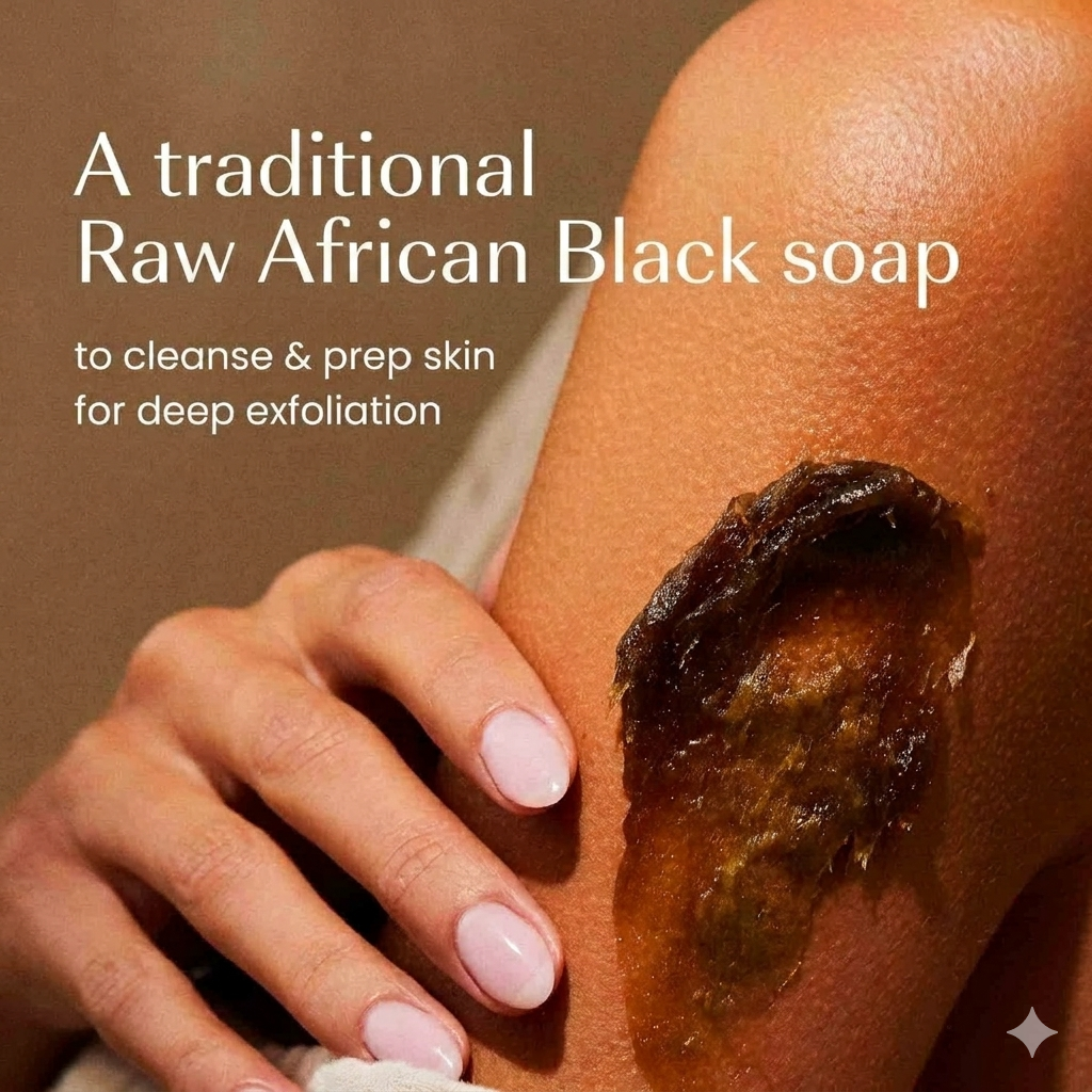 Raw African Black Soap Paste 100% Pure & Natural for Skin, Hair, Body (500 Gram)