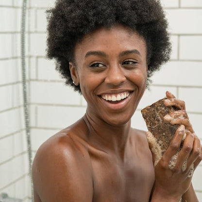 Raw African Black Soap (200 Grams) from Ghana for Dark Spots, Acne Marks & Uneven Skin Tone | Authentic Handmade Natural Soap for Face & Body | Deep Cleansing Moisturizing Bar