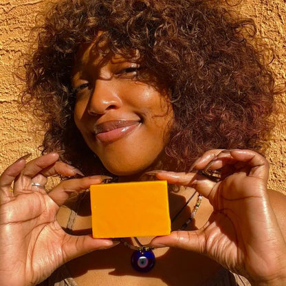 Handmade Turmeric & Kojic Soap | Imported from Africa | Natural Face & Body Cleansing Bar | Helps Reduce the Appearance of Dark Spots ( BUY 1 GET 1 FREE )