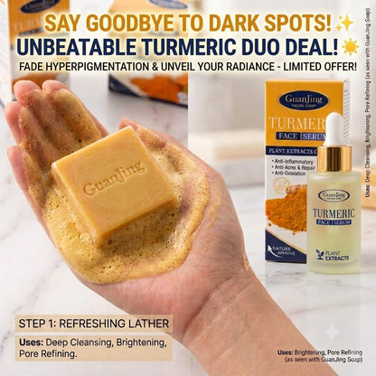 Handmade African Turmeric Soap, Imported from Africa, Natural Face & Body Cleansing Bar, Helps Improve the Appearance of Uneven Skin Tone, Suitable for All Skin Types